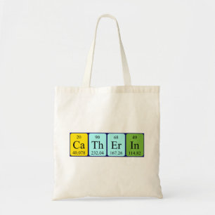 Catherin periodic table name tote bag