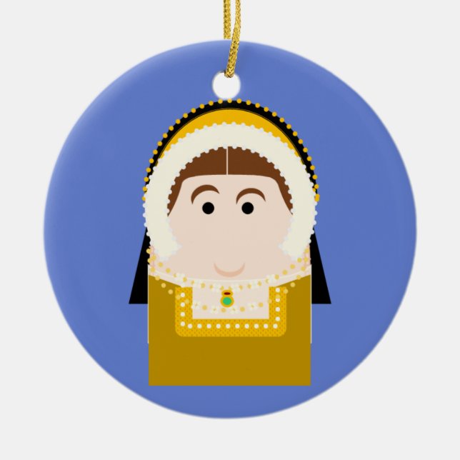 Catherine Howard Tudor Queen Ceramic Tree Decoration (Front)