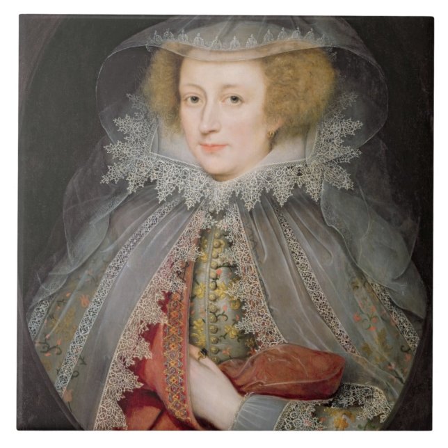 Catherine Killigrew, Lady Jermyn, 1614 (oil on pan Tile (Front)