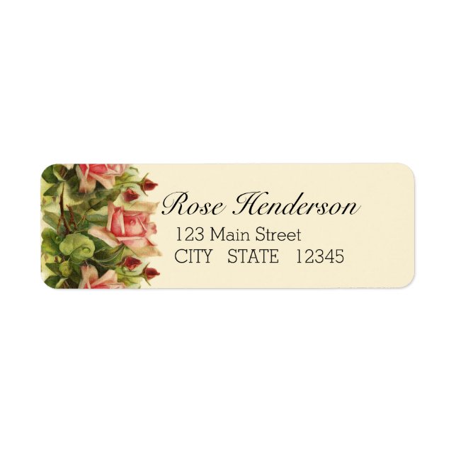 Catherine Klein Apricot Pink Rose Return Address (Front)