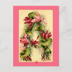 Catherine Klein Flower Alphabet Letter A Postcard