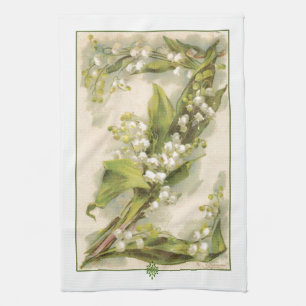 Catherine Klein Flower Alphabet Z Lily of Valley Tea Towel
