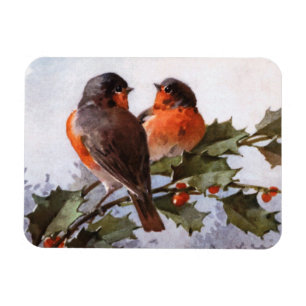 Catherine Klein: Robins on Holly Magnet