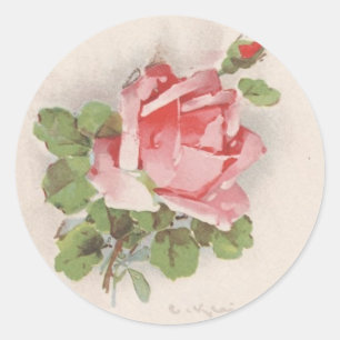 Catherine Klein's Pink Rose Classic Round Sticker