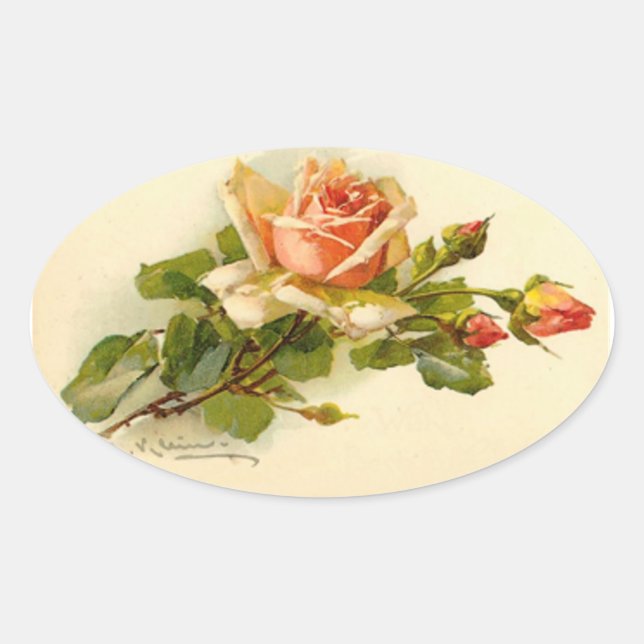 Catherine Klein's Rose Branch Oval Sticker (Front)