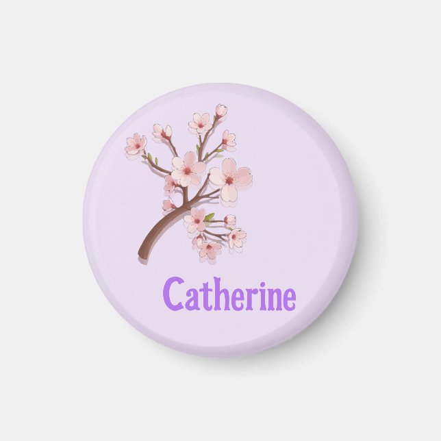 Catherine Sakura Blossom Branch Heart Magnet (Front)