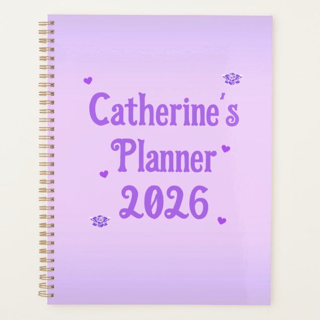 Catherine's Pink Lavender Planner 2026 (Front)