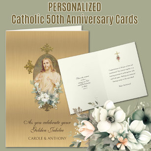 Catholic 50th Wedding Jubilee Anniversary Jesus Card