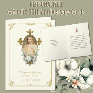 Catholic 50th Wedding Jubilee Anniversary Jesus Card