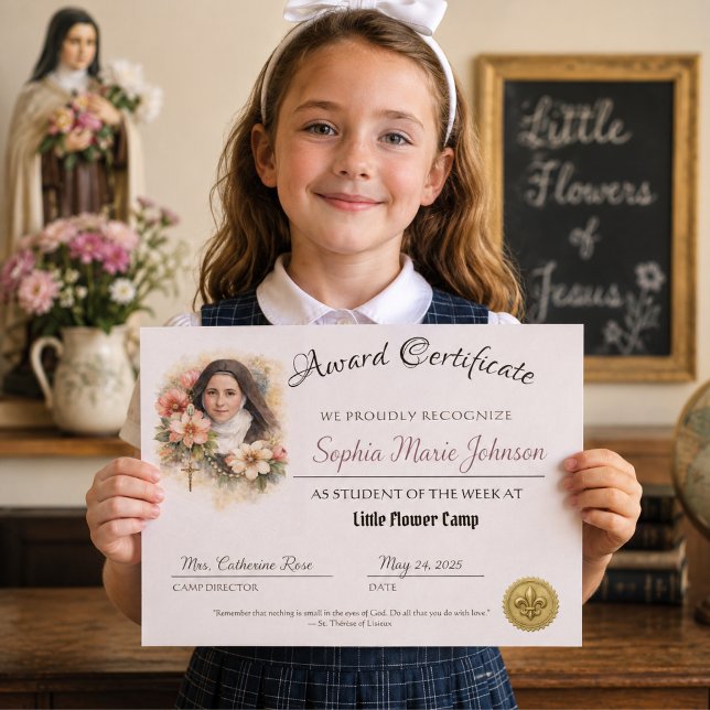 Catholic Achievement Award Certificate St. Therese (Creator Uploaded)