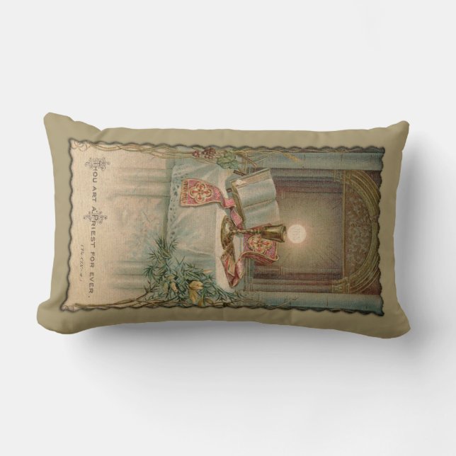 Catholic Altar Chalice Missal Eucharist Priest Lumbar Cushion (Front)