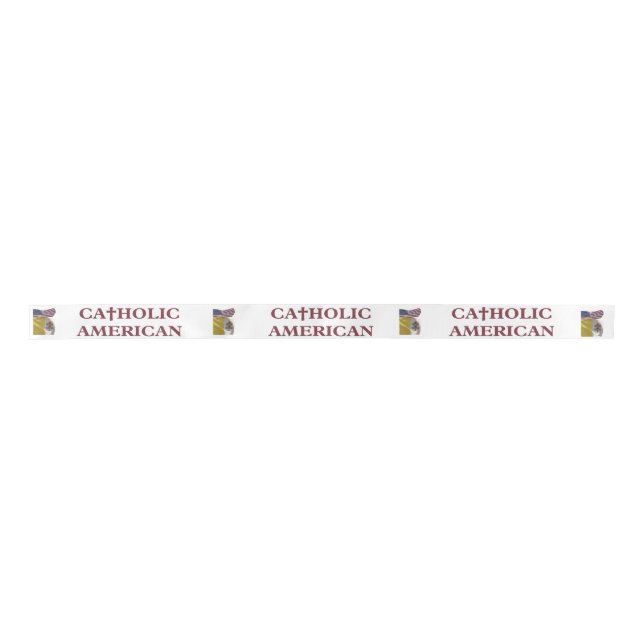 Catholic American  Satin Ribbon (Front)