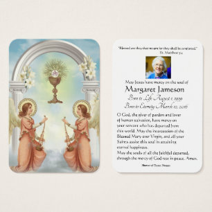 Catholic Angels Funeral Prayer Memorial Card