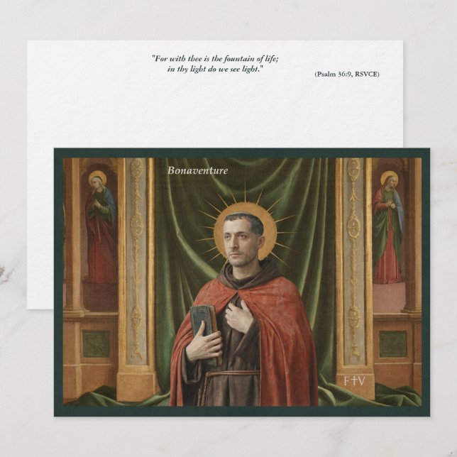 Catholic Art Holy Card | Saint Bonaventure (Front/Back)