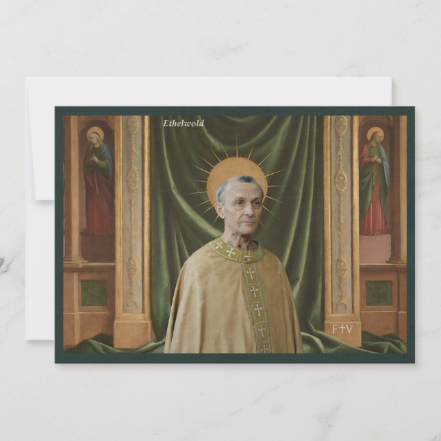Catholic Art Holy Card | Saint Ethelwold (Front)