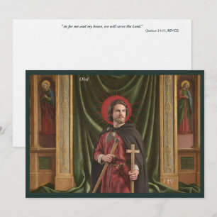 Catholic Art Holy Card Saint Olaf of Norway