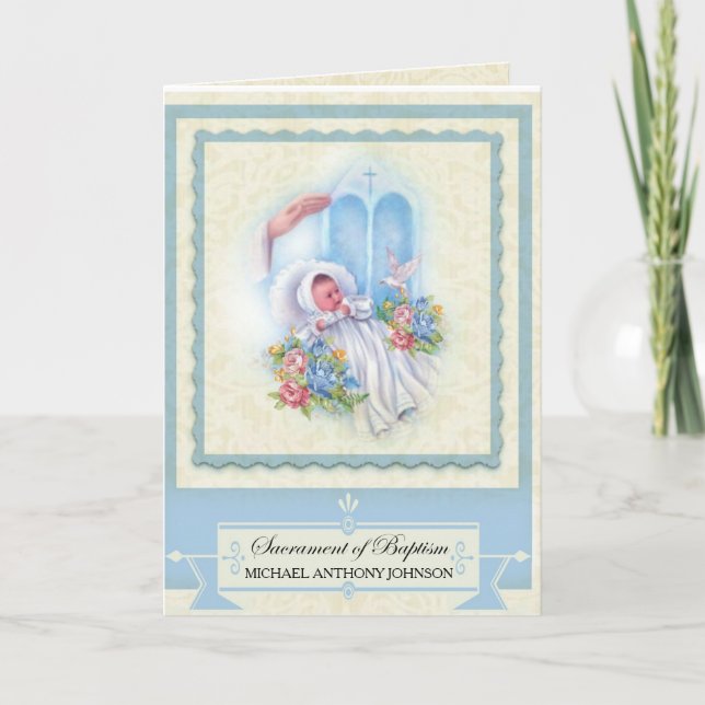 Catholic Baby Baptism Religious Card (Front)