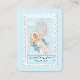 Catholic Baby Boy Baptismal Remembrance Holy Card
