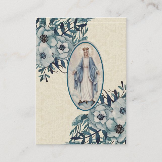 Catholic Baby Girl Baptismal Remembrance Holy Card (Front)