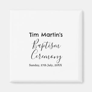 Catholic baptism ceremony name date simple minimal magnet