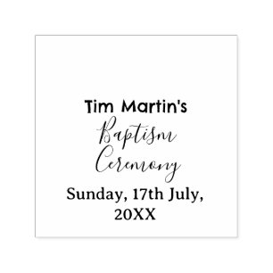 Catholic baptism ceremony name date simple minimal self-inking stamp