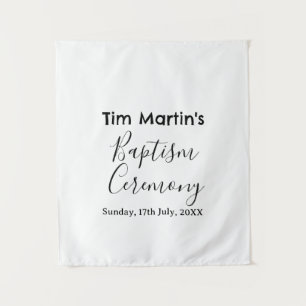 Catholic baptism ceremony name date simple minimal tapestry
