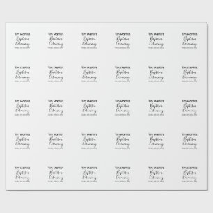 Catholic baptism ceremony name date simple minimal wrapping paper