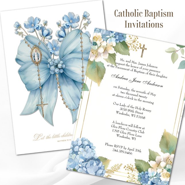 Catholic Baptism Christening Blessed Mother Jesus Invitation (Creator Uploaded)