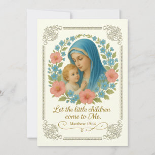 Catholic Baptism Christening Mary Jesus Invitation