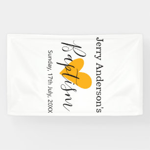 Catholic baptism kids modern simple QR minimal Banner