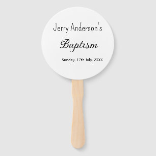 Catholic baptism kids modern simple QR minimal Hand Fan