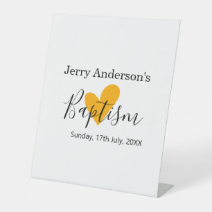 Catholic baptism kids modern simple QR minimal Pedestal Sign