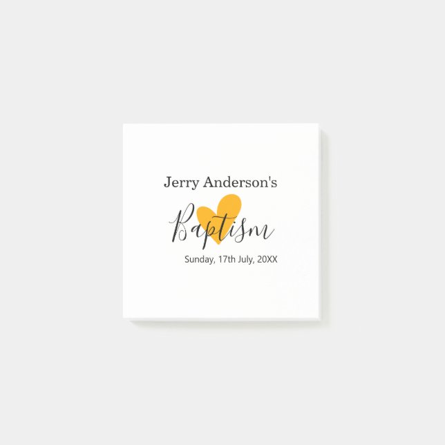 Catholic baptism kids modern simple QR minimal Post-it Notes (Front)