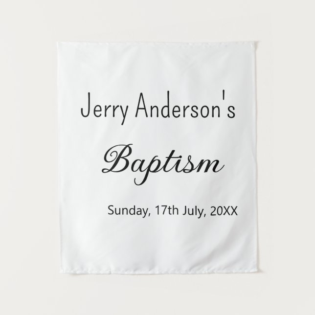 Catholic baptism kids modern simple QR minimal Tapestry (Front)
