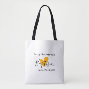Catholic baptism kids modern simple QR minimal Tote Bag