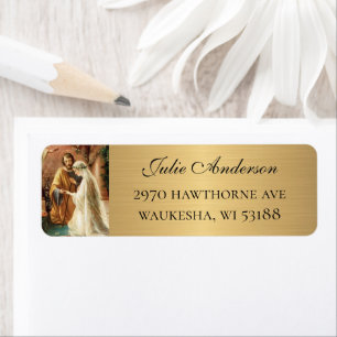Catholic Betrothal Mary and Joseph Gold Metallic