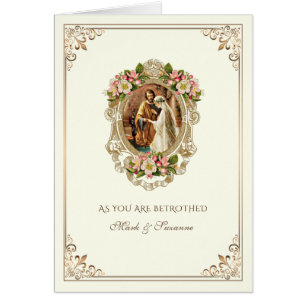 Catholic Betrothal  Prayer Congratulations  Card