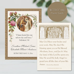 Catholic Betrothal Prayer Holy Card