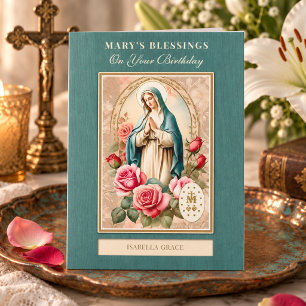 Catholic Birthday Celebration Virgin Mary Card