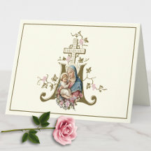 Catholic Blessed Mother Jesus Floral Marian Cross 
