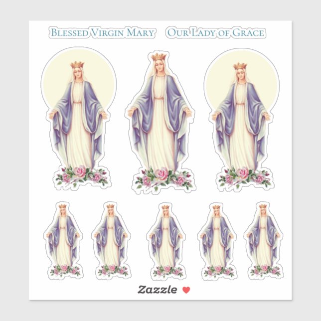 Catholic Blessed Virgin Hail Mary Vinyl Contour (Sheet)