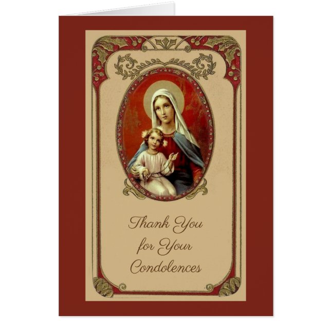 Catholic Blessed Virgin Mary Condolence Thank You (Front)