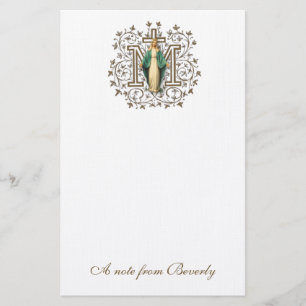Catholic Blessed Virgin Mary Cross Religious Stationery