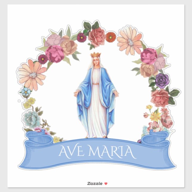 Catholic Blessed Virgin Mary Floral Religious (Sheet)