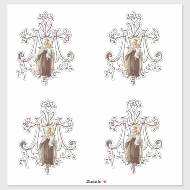 Catholic Blessed Virgin Mary Floral Religious (Sheet)