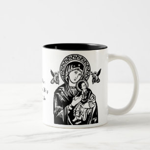 Catholic Blessed Virgin Mary Jesus Angels Two-Tone Coffee Mug