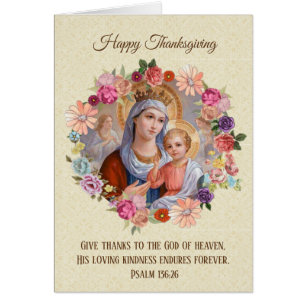 Catholic Blessed Virgin Mary Jesus Floral