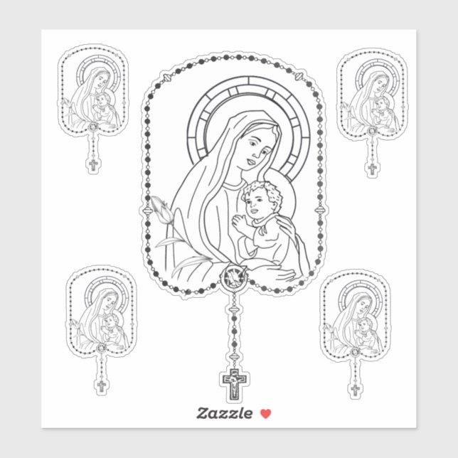 Catholic Blessed Virgin Mary Jesus Religious (Sheet)