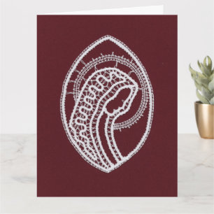 Catholic Blessed Virgin Mary, lace   Card