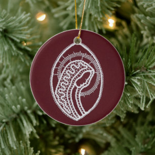 Catholic Blessed Virgin Mary, lace  Ceramic Tree Decoration